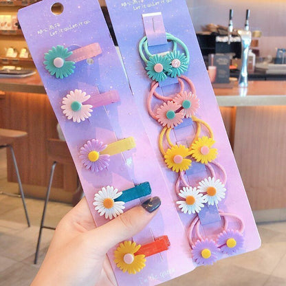 Hair Bands 10/20 Pcs/Bag Shiny Flowers Baby Scrunchies Rubber Kids Accessories
