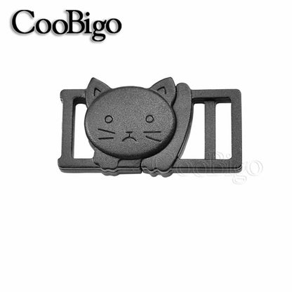 Cat Head Plastic Side Release Buckle Clips Outdoor Backpack Pet Collar 12pcs