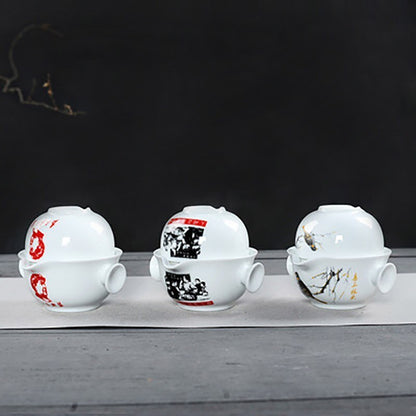 Ceramics Tea Set Include 1 Pot 1 Cup Porcelain Gaiwan Teapot Kung Fu Travel