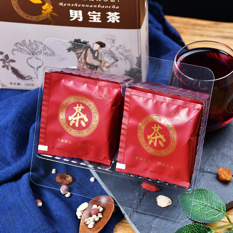 Organic Herbal Tea Men's Health Renshen Huangjing Gouqi Herbal Tea Bags 5g*20-