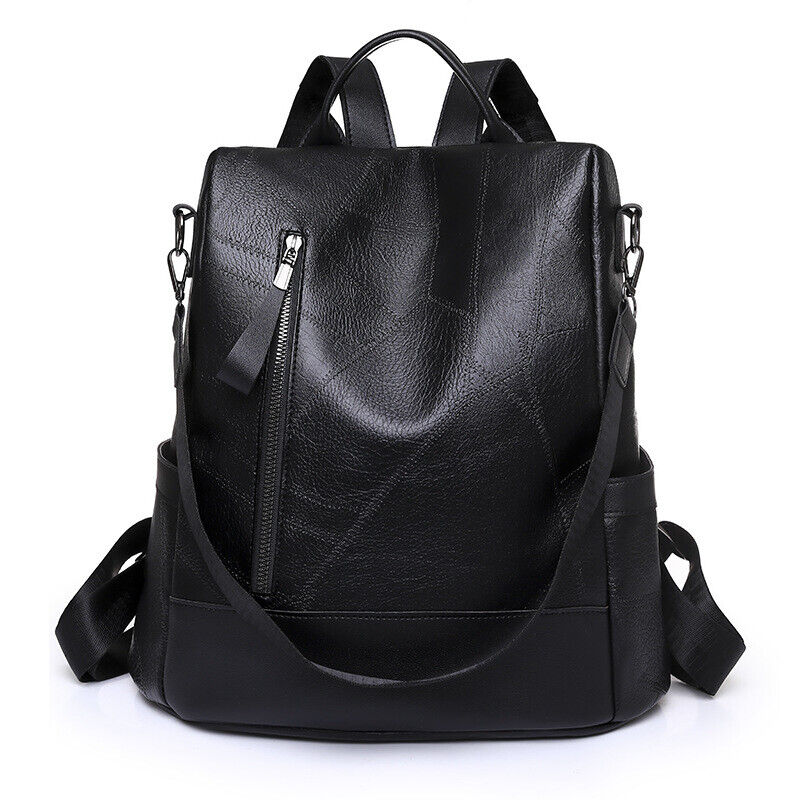 Women's Ladies Leather Backpack Anti-theft Rucksack Girl's Travel Shoulder Bag