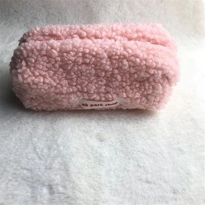 Plush Cosmetic Bag Large Travel Makeup Organizer Toiletry Storage Pouch 18*9*7cm