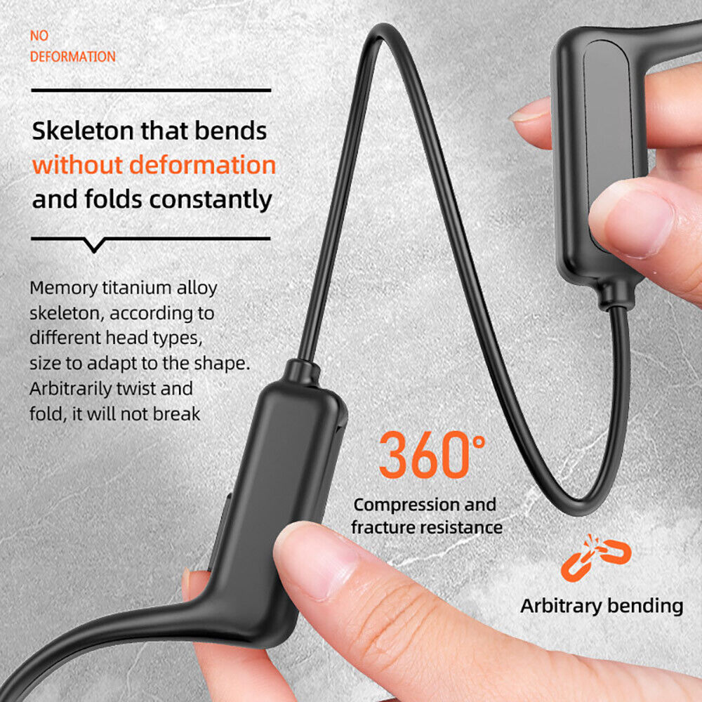 Bone Conduction Ear-hook Bluetooth Headset Sport Headphones For iPhone Samsung