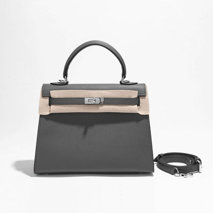 19/22/25/28 Real Leather Small Flap Briefcase Tote Clutch Shoulder Bag Crossbody