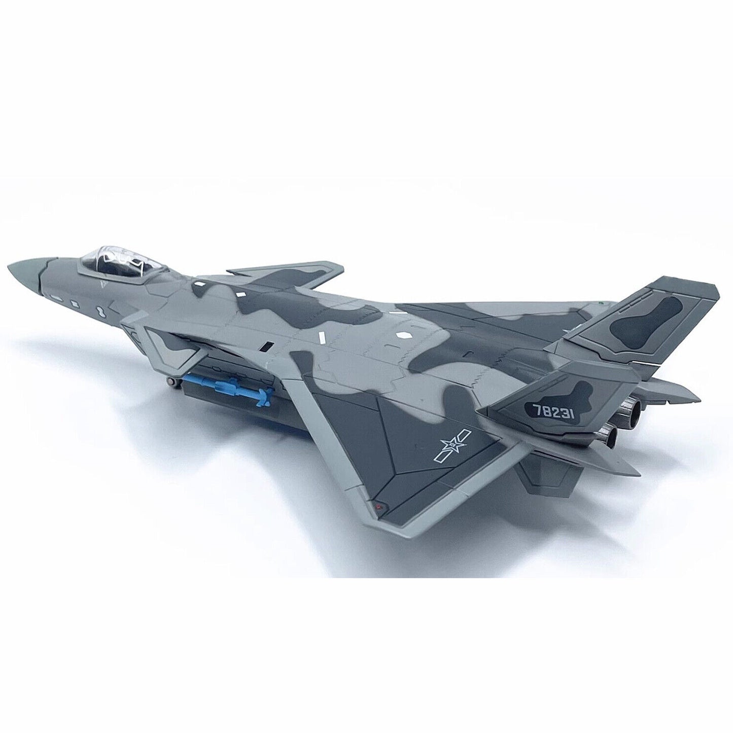 1:100 Chinese J-20 Fighter Stealth Aircraft Model Alloy Static Decoration