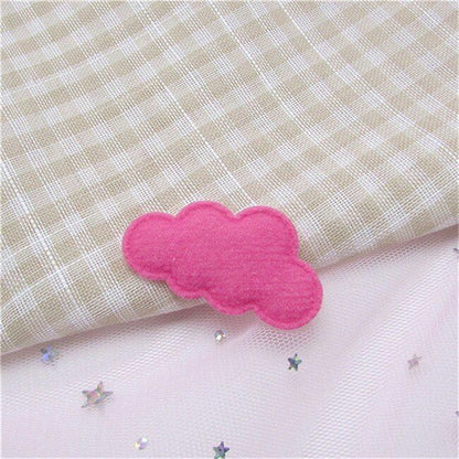 60Pcs/Lot 4.5x2.5cm Felt Cloud Padded Appliques Artificial Crafts Hairclip Patch