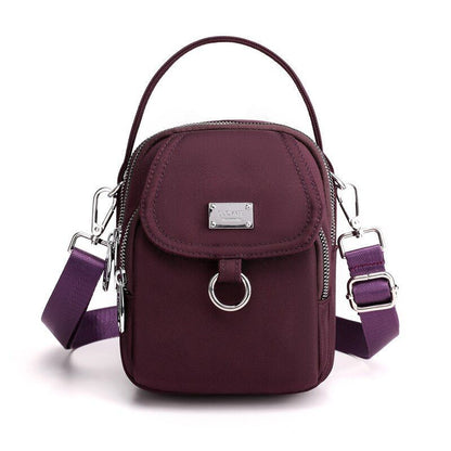 Fashion 3 Layers Women Small Handbag Durable Fabric Shoulder Bag Polyester Flap