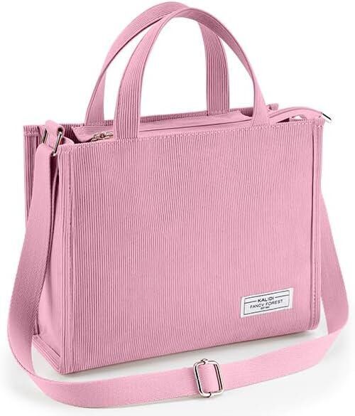 KALIDI Tote Bag for Women Corduroy Crossbody Bag Casual Zipper Tote Fashion Shou
