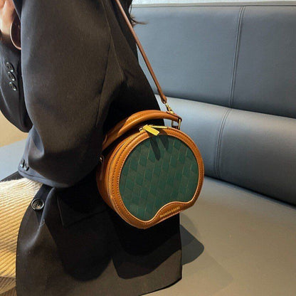 Crossbody Bag Vintage Leopard Print Synthetic Messenger Round Purse Shoulder Bag