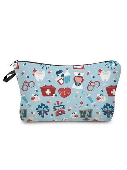 Printed Makeup Bag Reusable Storage Purse Stylish Practical Bags 2*2*13.5 CM 1PC