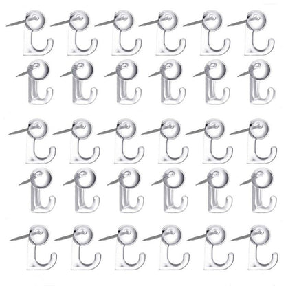 Message Board Holder 50Pcs Metal Plastic Hook-Shaped Push Pins Paper Thumb Tacks