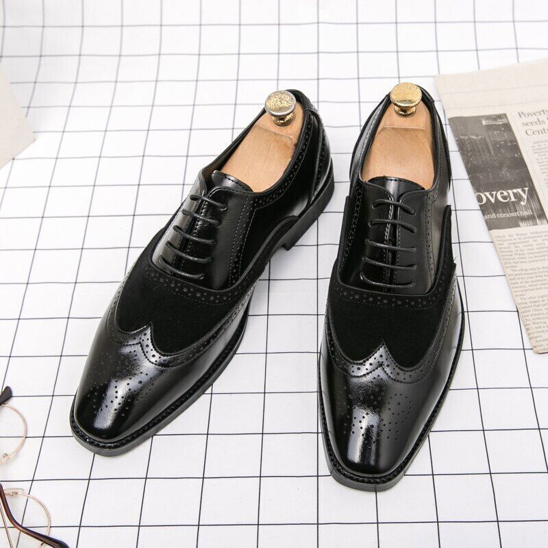 Classic Oxford Shoes Lace Up Men's Shoes Moccasin Casual Leather Shoes