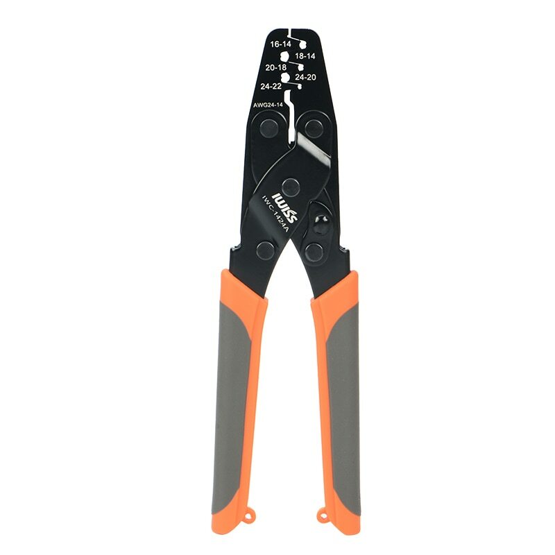 IWISS Non Insulated Open Barrel Terminal Crimp Tool-Wire Crimper Pliers 24-14AWG