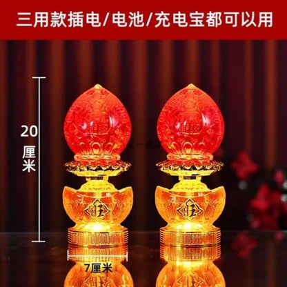 20cm Led Electric Candlestick Supply Buddha Light Eternal Candle Lamp Smokeless