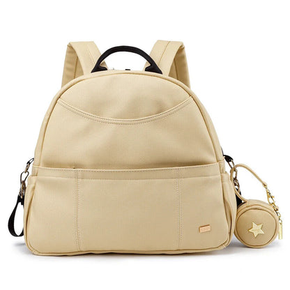PU Black Diaper Backpack Baby Pockets Diaper Bag for Mother Travel Bag