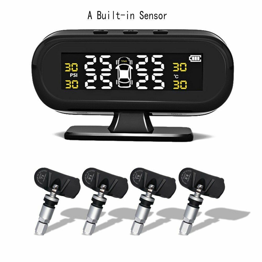 Car Tire Pressure Sensor Temperature Warning Fuel Save Monitor System 4 External