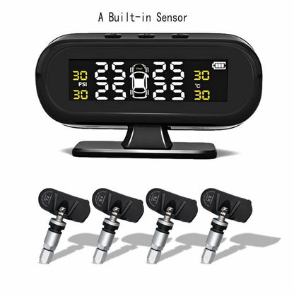 Car Tire Pressure Sensor Temperature Warning Fuel Save Monitor System 4 External