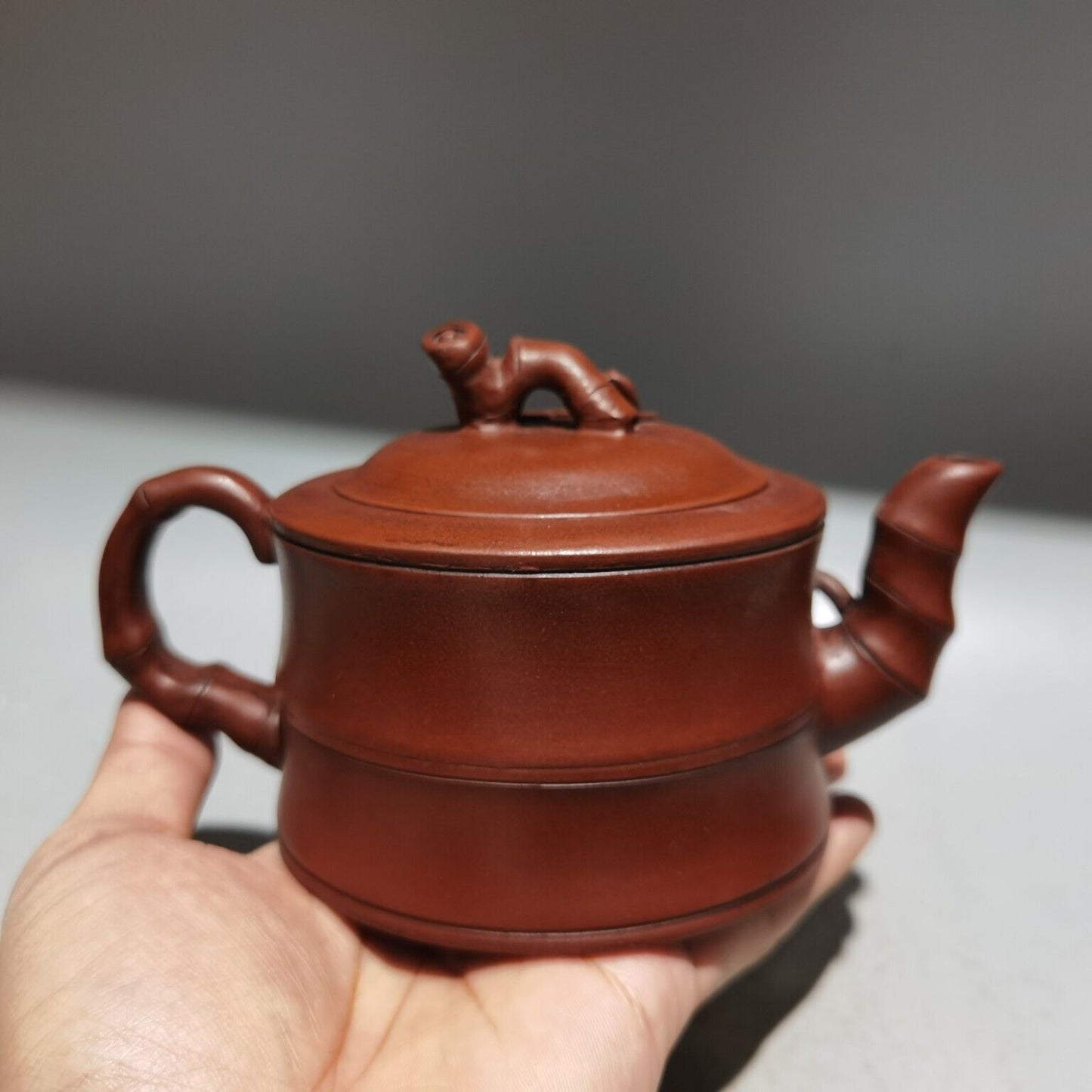 Chinese Yixing Zisha Clay Handmade Exquisite bamboo shape Teapot 品名：竹段壶 低款：徐汉棠