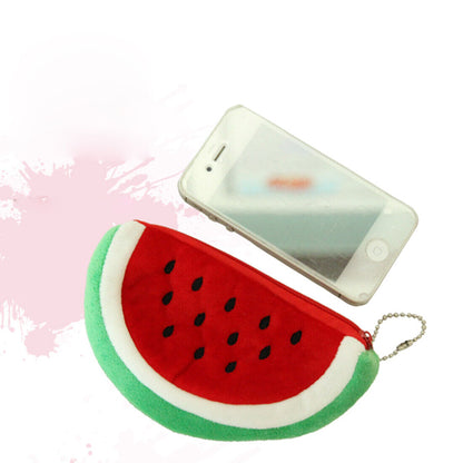 Women Soft Plush Fruit Coin Wallet Phone Bag Wallet Purse Zipper Handbag