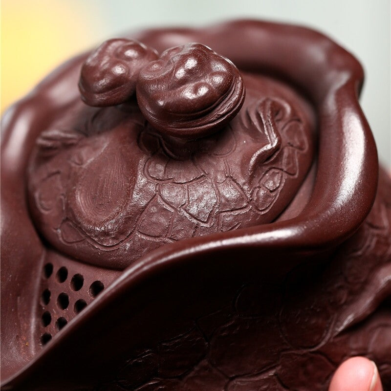 Handmade Tea Pot With Lid 14 Infuser Holes Original Ore Real Yixing Zisha Clay