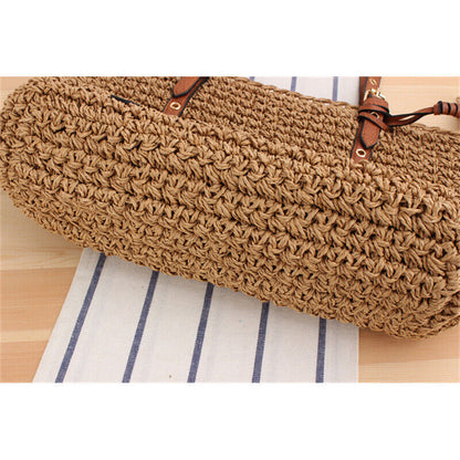 New Tassel Straw Beach Bag Crochet Handwoven Casual Womens One-Shoulder Bag