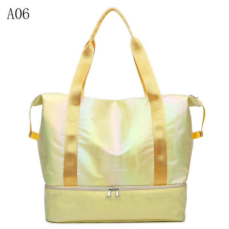 Pearlescent Folding Travel Shoulder Bag Waterproof Handbag Dry Wet Separation