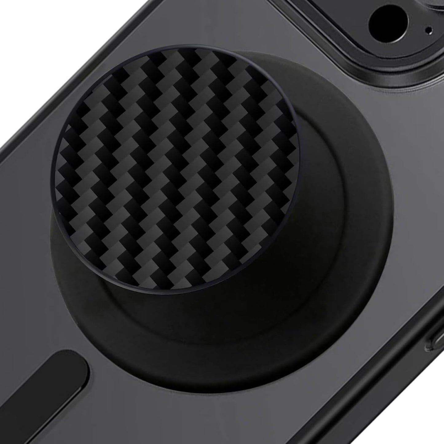 Genuine Carbon Fiber Magnetic Phone Grip Compatible with Magsafe，Collapsible Mob