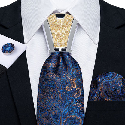 Men Necktie 3Pcs Luxury Striped Ties Cufflinks Pocket Square Wedding Accessories