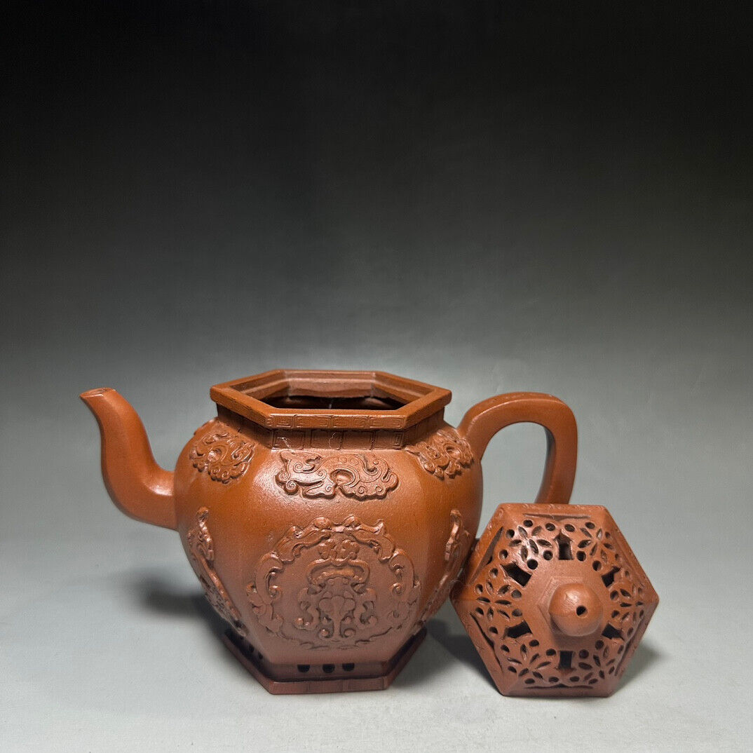 Chinese Yixing Zisha Clay Handmade Exquisite Teapot （六方宫灯 底款：陈鸣远）