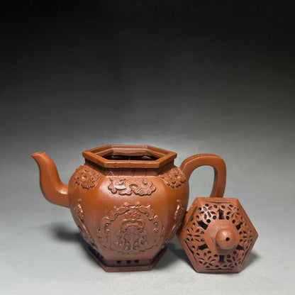 Chinese Yixing Zisha Clay Handmade Exquisite Teapot （六方宫灯 底款：陈鸣远）