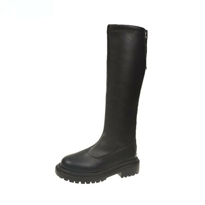 Winter 2022 Long Zip Round Toe Boots Knee High Luxury Chelsea Platform Platforms