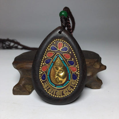 Collected Old Ebony Pendant Ethnic Style Charm Buddhist Statue Pendant