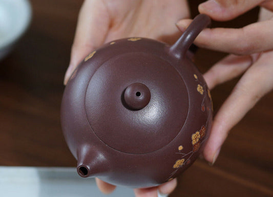 240cc chinese Yixing Handmade Zisha Purple clay Teapot XiShi Hu Tea Pot