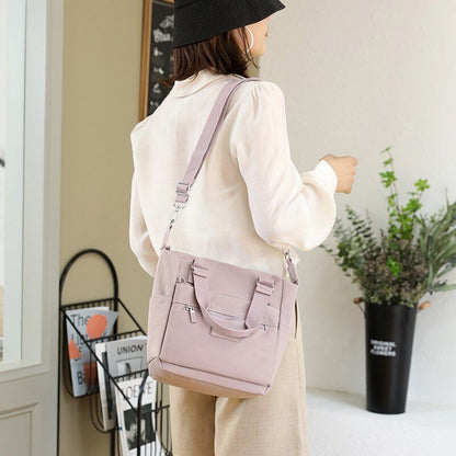 Large Travel Crossbody Bag Zipper Multiple Pocket Handbag Waterproof Nylon Purse
