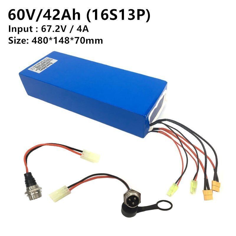 Electric Scooter Lithium Battery Pack 2 - Charging Ports Fast Charging 67.2V/60V