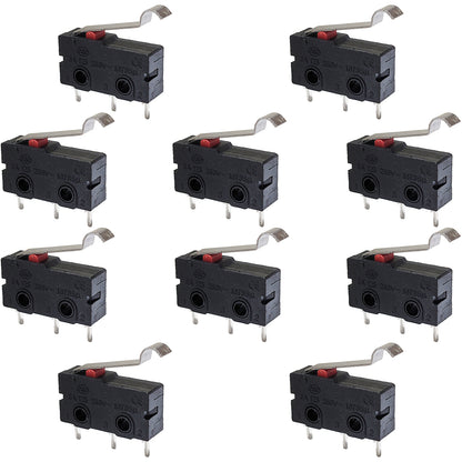 10 Pack Limit/Snap Micro Switches, SPDT, 5A @ 250V AC, PC Leads