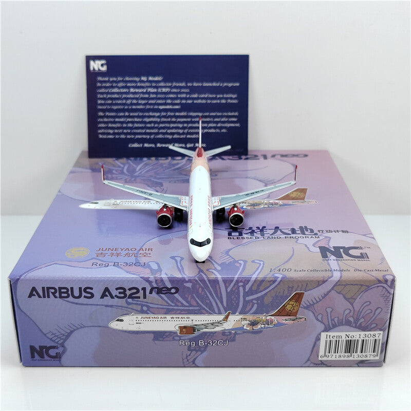 1:400 NG Models Juneyao Air Airbus A321neo Diecast Aircraft Model