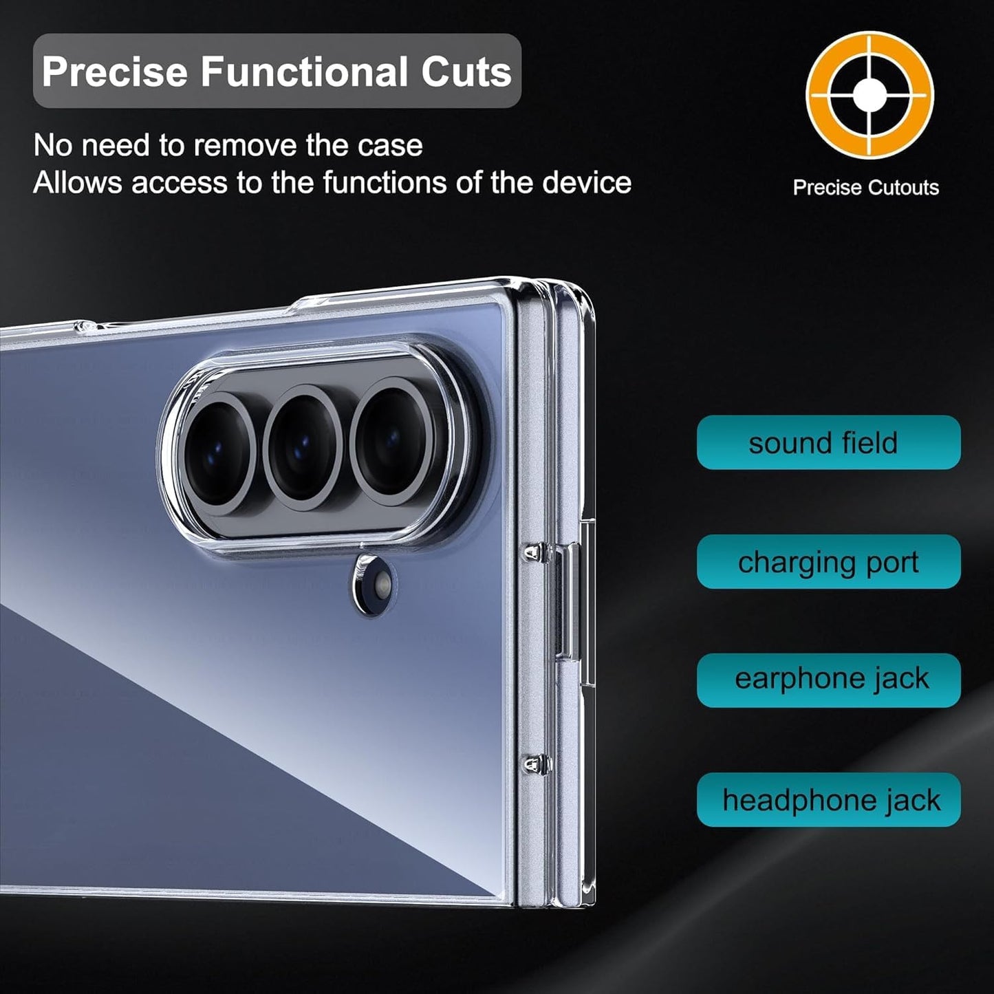 for Samsung Galaxy Z Fold 7 Case Clear,Galaxy Z Fold 7 Case with Screen Protecto