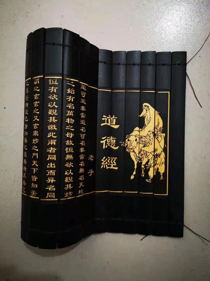 Chinese Rare Ancient Antiquity Bamboo Book Buddhist Sutras "The Tao Te Ching"