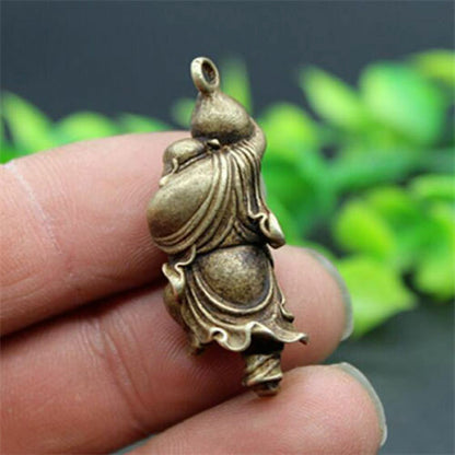 Chinese Pure Brass Maitreya Buddha Peach Pendant