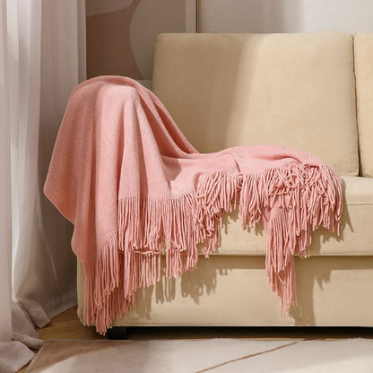 Sofa Knitted Blanket Cotton Thread Nordic Solid Color Protective Cover Bedspread