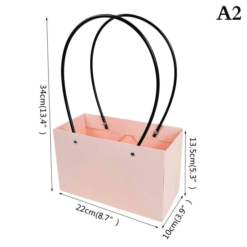 Portable Flower Box Waterproof Paper Handy Bag Kraft Handbag Party Gift Box