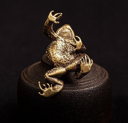 Toad Animal Brass Statue Small Sculpture Tabletop Figurine Home Decor Gifts hot