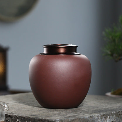Sealed Tea Canister With Lid Chinese Yixing Zisha Purple Clay Awakening Tea Jar