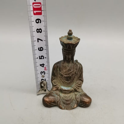 Collected Old Art Bronze Handmade Buddha Tang Monk Figure Statue Netsuke Tea Pet