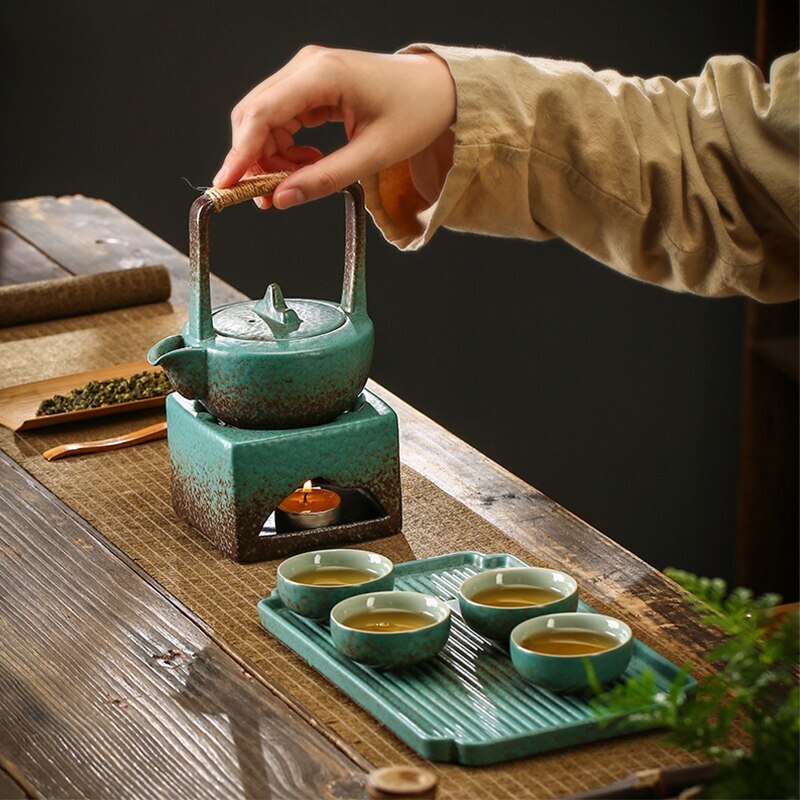 Household Ceramic Candle Holder Tea Fire Stoves Candle Heating Ceramic Teapot