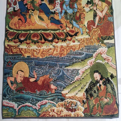 Tibetan Tangka Buddha Statue Nepalese Painting Silk Embroidery Brocade Painting