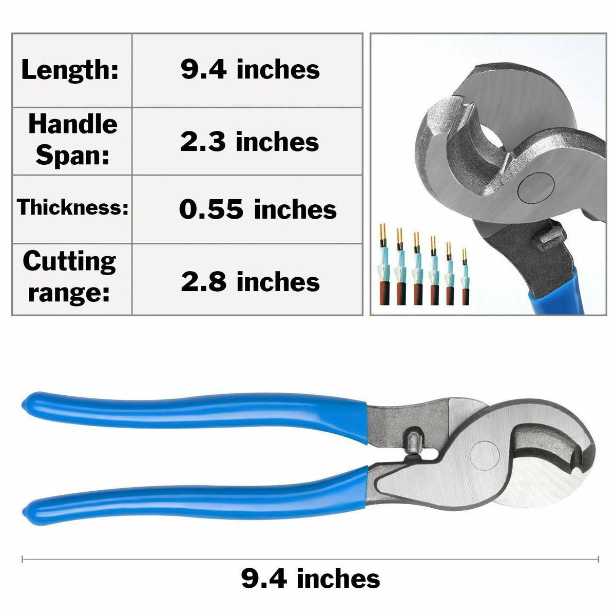Wire Crimper and Cable Cutter for 0, 1, 2, 4, 6, 8, 10 AWG - Cable Lug Crimping