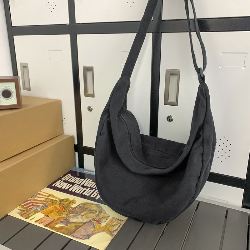 Canvas Fabric Grunge Big Soft Slouchy Hobo Bag Laptop Weekender Side Shoulder