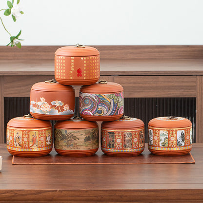 Sealed Tea Canister With Lid Small Yixing Zisha Purple Clay Jar For Loose Tea